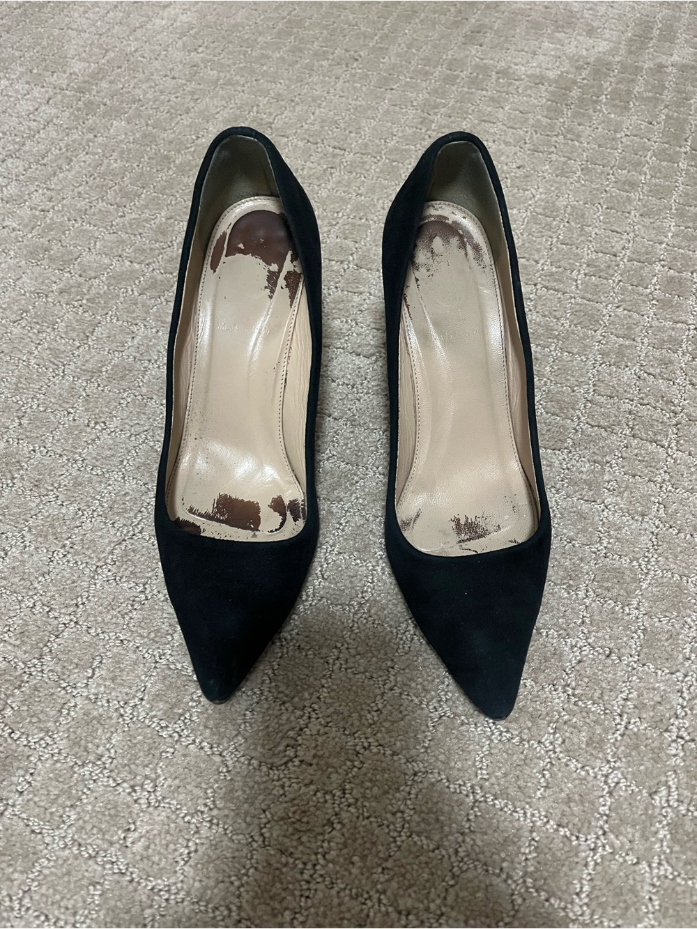 J. Crew black Pointed-Toe Suede Pumps